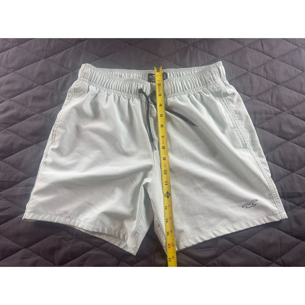 Hollister Swim Trunks Mens S Green Mesh Drawstring Bird Logo Stretch Outdoor